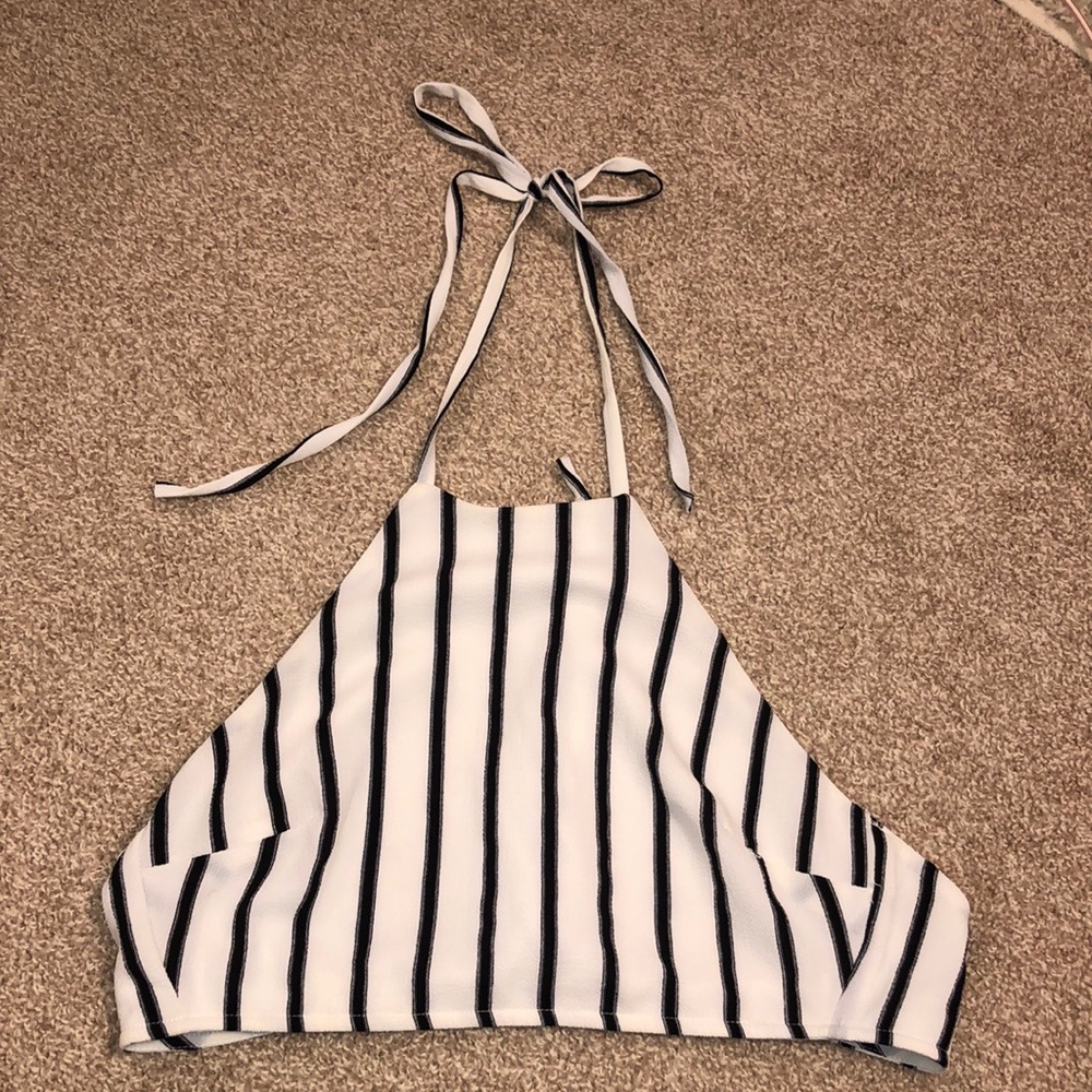 Charlotte Russe cropped tank top with open back